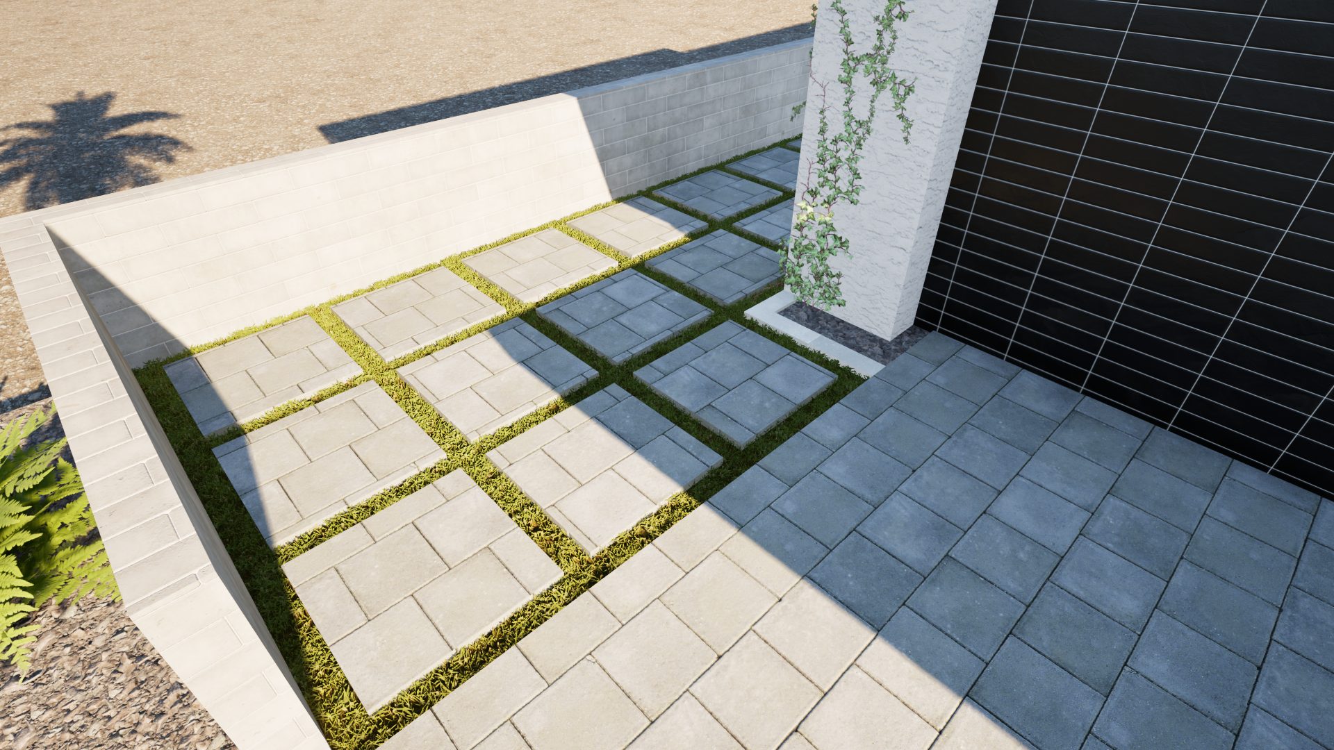 3D design of a paver and grass grid